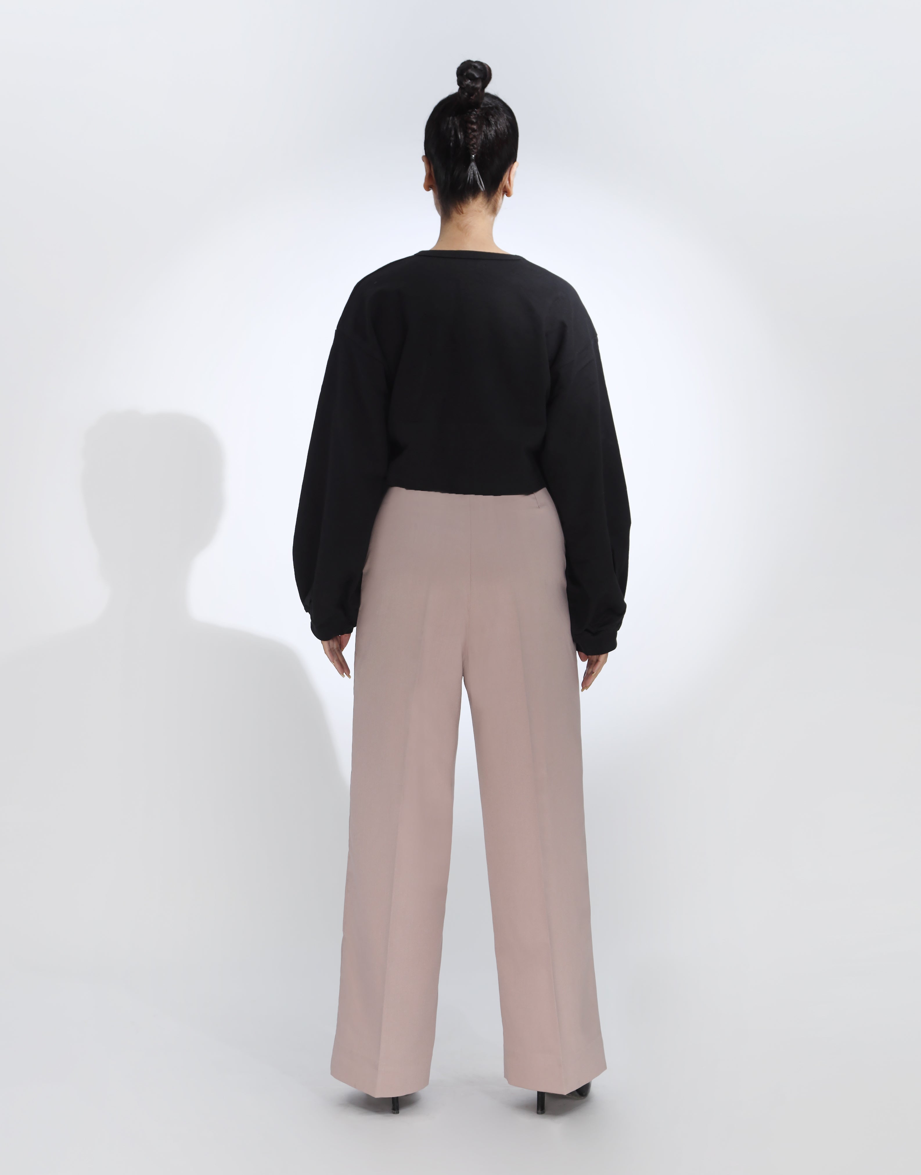 Double Pleated Wide Leg Pant Baby Pink