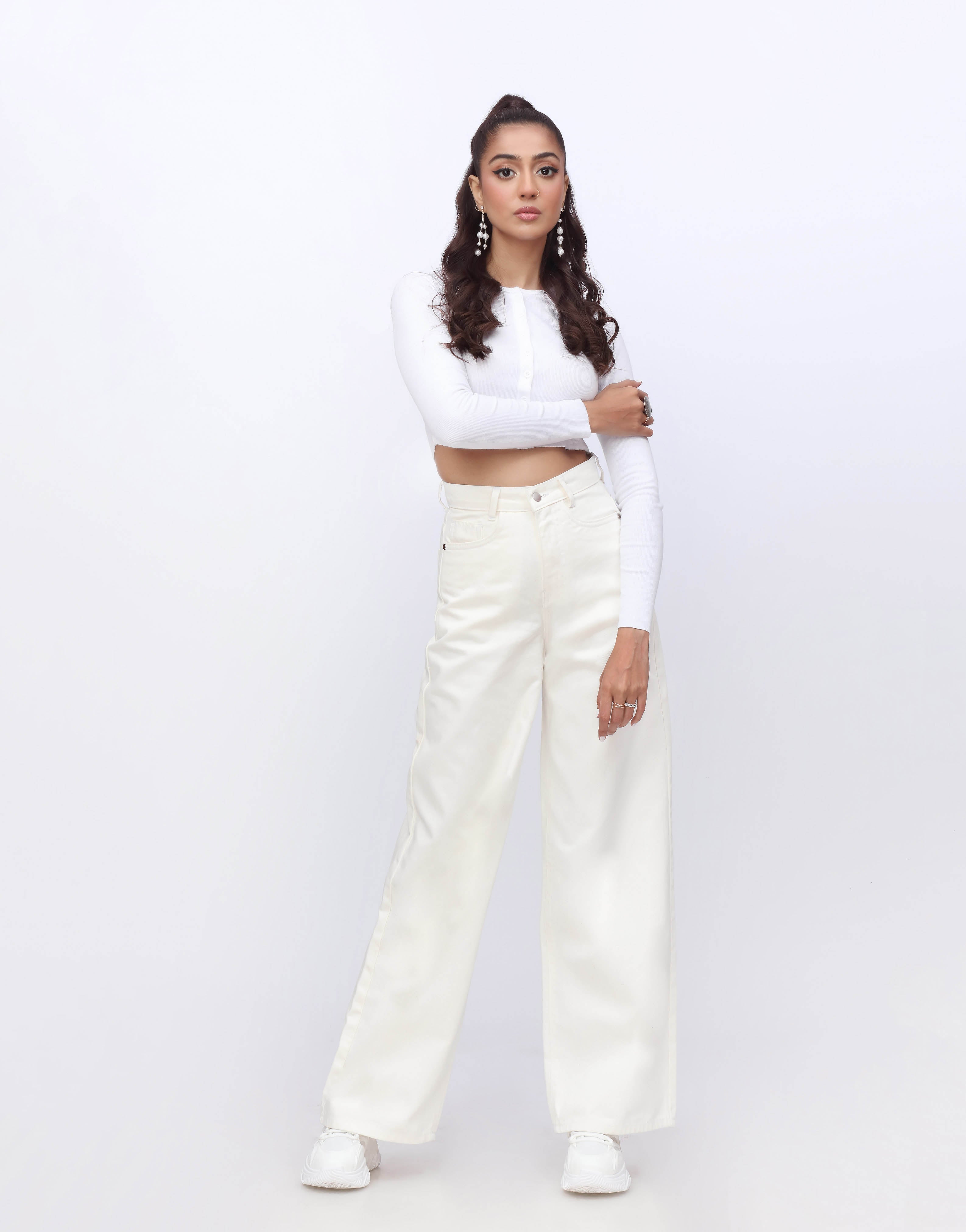 Wide Leg Premium Jeans White