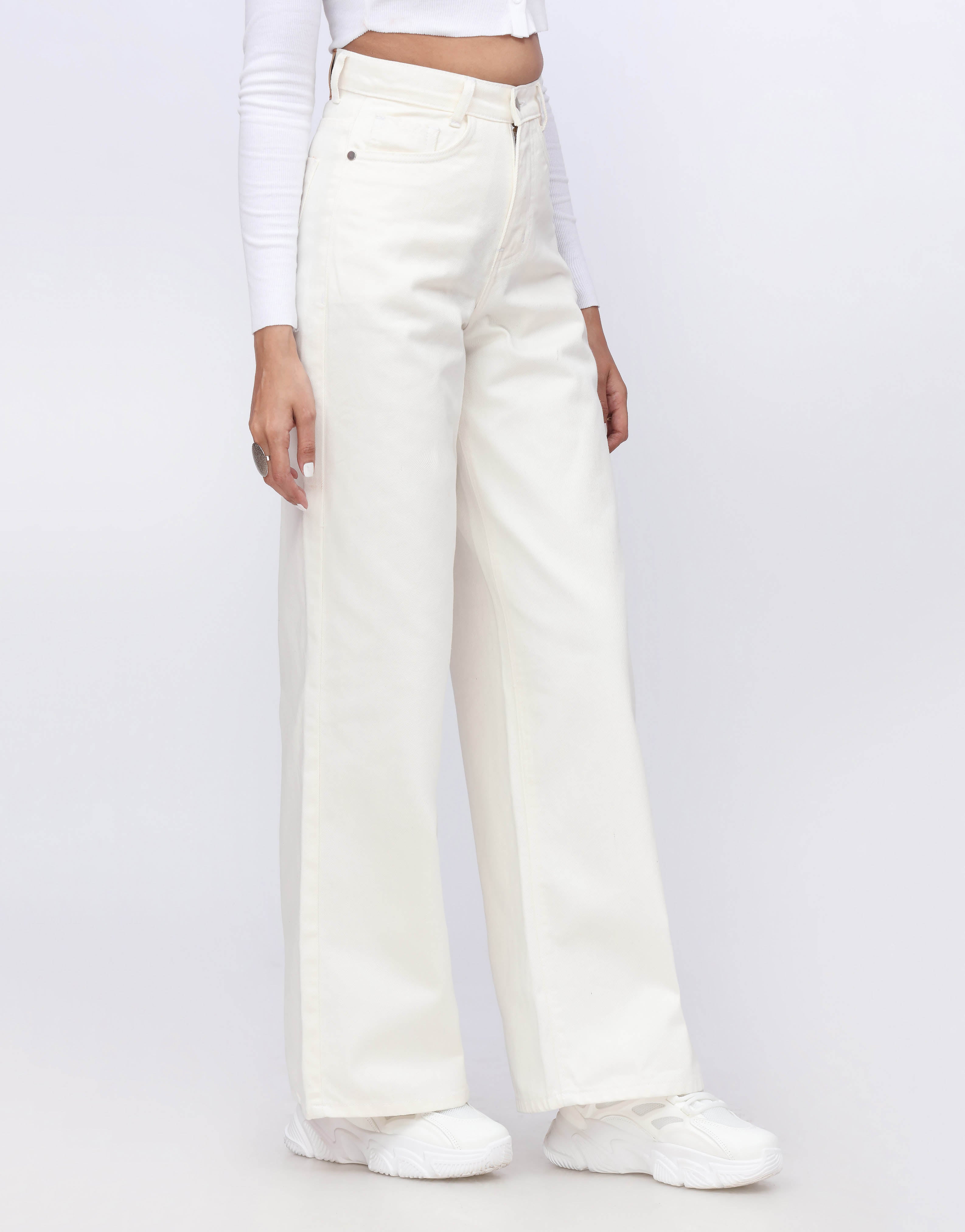 Wide Leg Premium Jeans White