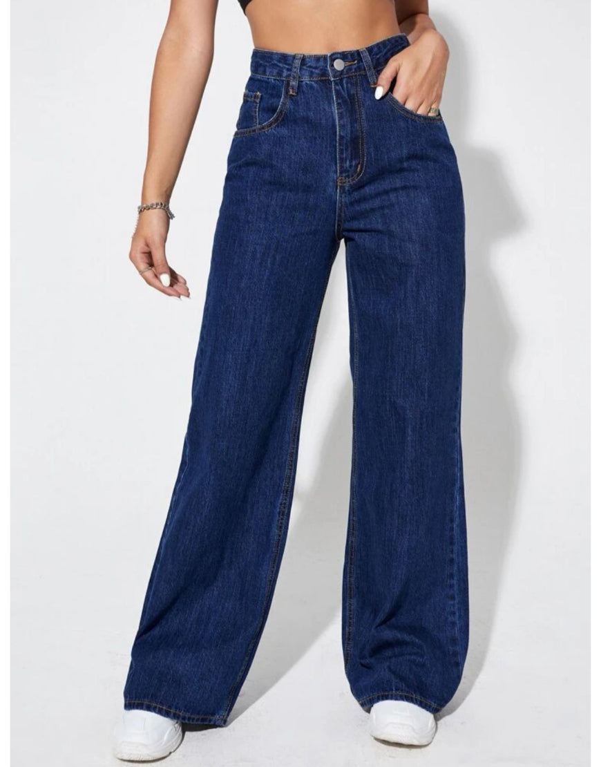 High Rise Wide Leg Jeans Indigo