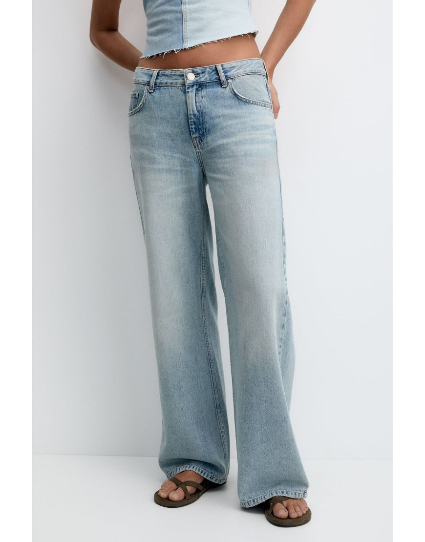 Baggy Straight Jeans in Light Blue