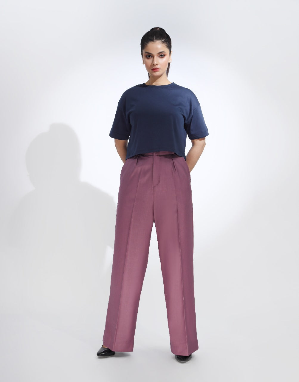 Centre Pleated Wide Leg Pants Majinta